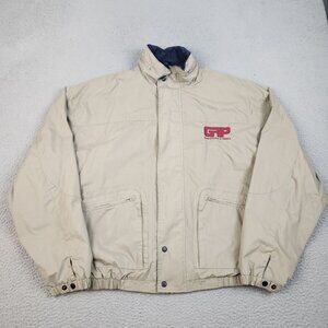 VTG Men's XL Golf Full Zip Bomber Windbreaker Jacket Water Resistant Hidden Hood